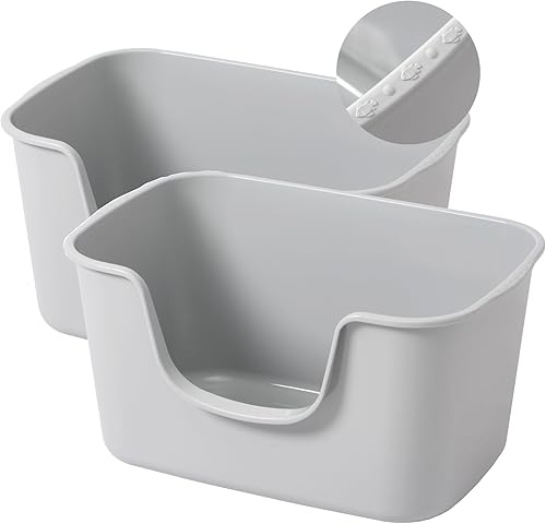 Miniatura 2 de Smart Paws Caja de arena para gatos, caja de arena extra grande (paquete de 2 (gris)