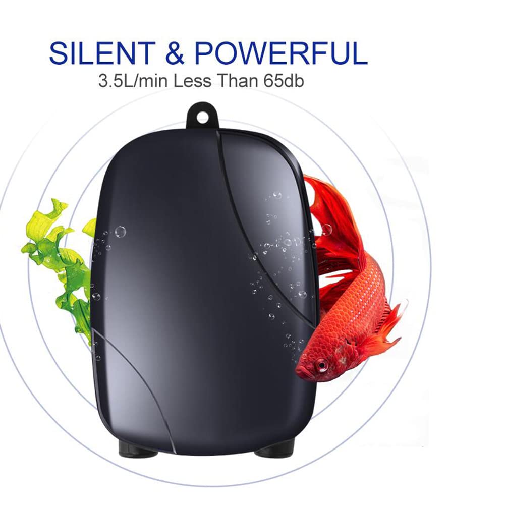 Pompe d'oxygénation Fishbowl Haute efficacité Économie d'énergie Performance Stable Pompe à air Ultra-silencieuse 220v 3w 5w pour Aquariums Pompe Nue RS-390 Prise européenne