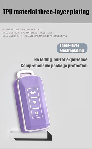 Miniatura 3 de ontto Funda para llavero Mitsubishi con llavero para Outlander Funda para llave Outlander Eclipse Cross TPU Protector de llave remoto antiarañazos