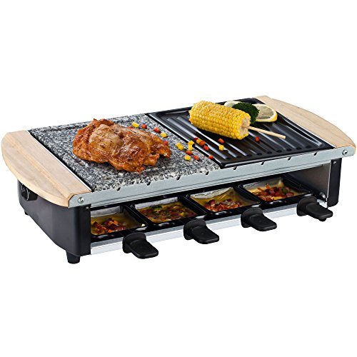Syntrox Germany Edelstahl Design Raclette Uri mit Grill und Heißer Stein für 8 Personen – Bild 3