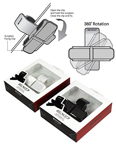 EXO Dual Car Sunglasses Holder Clip Eyeglasses Sunvisor Double Holders Clips for Motors Auto Vehicle (White Color) - Thumbnail 5