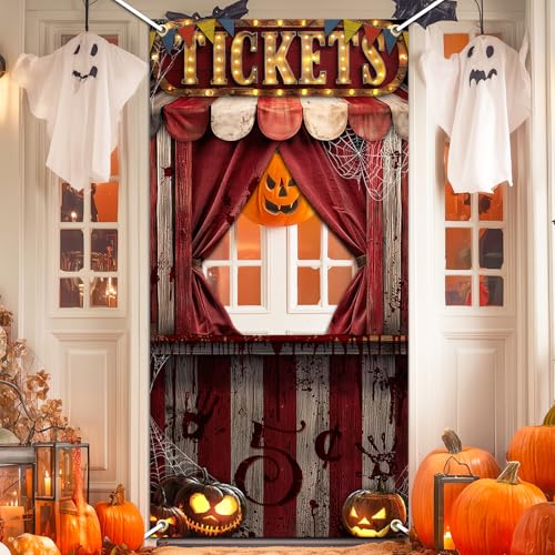 Lecheme Halloween Evil Circus Door Cover Creepy Carnival Party Decorations - image 9