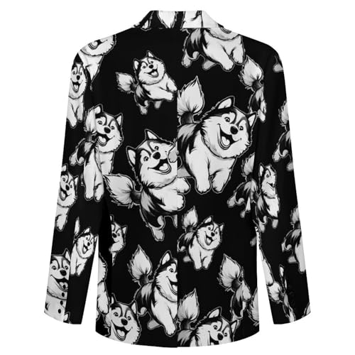 Alaskan Malamute Dog Running Funny Suits Blazer for Men Business Jacket 2 Button Sport Coat Wedding Office4
