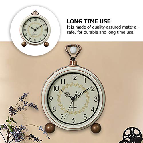 Relógio de mesa vintage IMIKEYA, relógio de mesa de metal, silencioso, sem tique-taque, decoração de