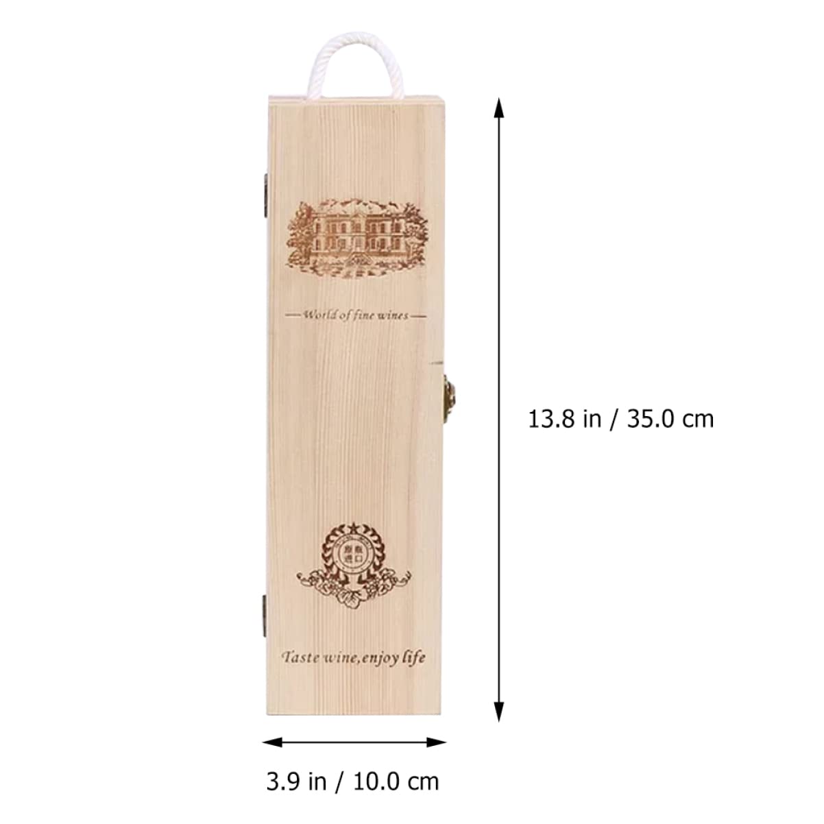 SOLUSTRE 1pc Box Solid Wood Red Wine Packaging Box Decorative Rustic Wine Packing Retro Key Covers Wine Storage Decoration Household Wine Case Khaki