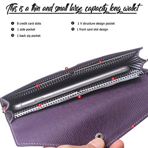 Borgasets Wallet for Women Bifold Leather Ladies Phone Cluth Travel Long Zipper Purse with Large Capacity and Thin4