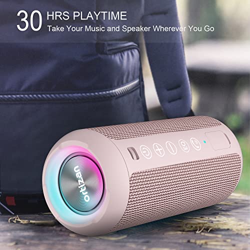 Image of Ortizan Portable Bluetooth Speakers, IPX7 Waterproof Wireless Speaker with 24W Loud Stereo Sound, Deep Bass, Bluetooth 5.3, RGB Lights, Dual Pairing, 30H Playtime for Home, Outdoor, Party