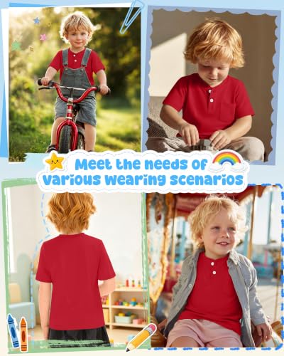 Image of Toddler Boys Cotton Henley T Shirts