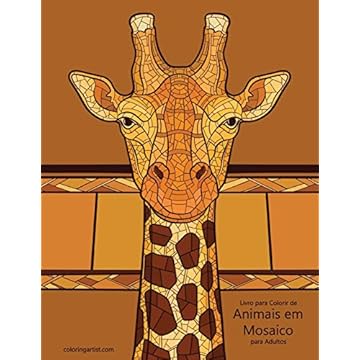 Capa do livro Livro para Colorir de Animais em Mosaico para Adultos