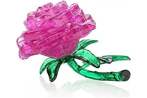3D Crystal Rose Flower Toy: Illuminate Creativity and Cognitive Development (Pink)