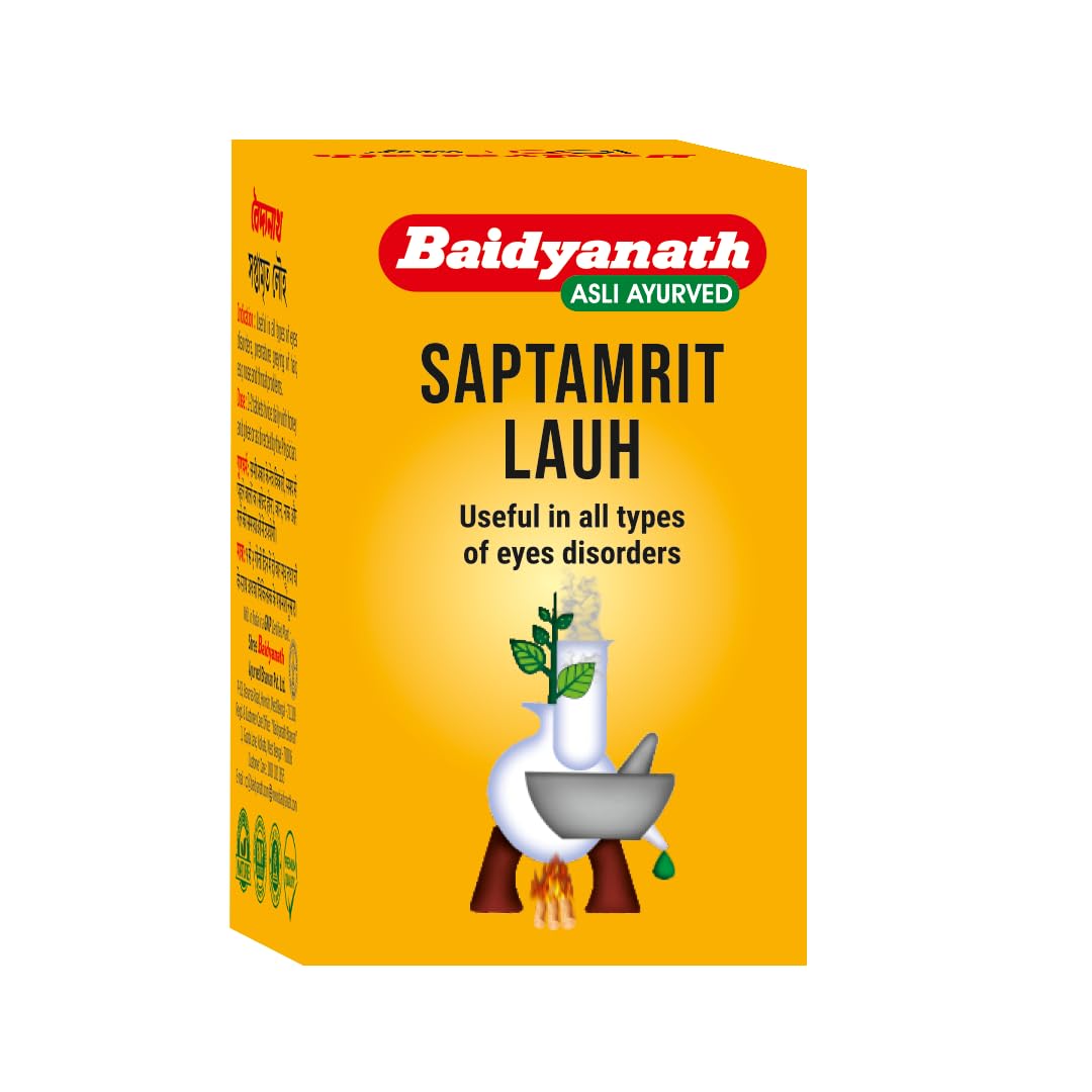 Baidyanath Saptamrit Lauh - 40 Tablets | Ayurvedic Formula with Iron for Eye Health, Headache Relief & Premature Grey Hair Support-picture-25