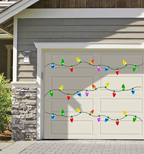 Image of 72PCS Christmas Car Refrigerator Decorations - 24 Reflective Bulb Light Shaped Magnets 48 Magnetic Wires Ornaments Set Xmas Holiday Cute Decor(Big Size)