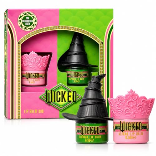 Official Wicked Lip Balm Duo | Two Character Shaped Lip Care Tins | Glinda the Good & Elphaba