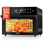 LLIVEKIT 30L Air Fryer Oven XXL with Rotisserie, Mini Oven with 20 Programs, 9 Accessories, 360°Hot Air Circulation Technology, LED Touchscreen, Double-layered Glass Door, Recipe Book