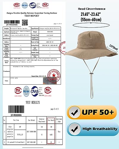 Shinchic Waterproof Bucket Rain Hat For Women Wide Brim Summer Upf50+ Cowboy Sun Hat Men Foldable Soft Floppy Beach Hat Khaki thumb #4