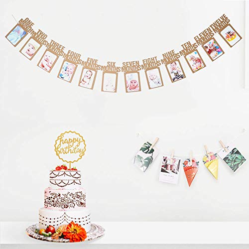 image for TONIFUL 1st Birthday Photo Banner, First Birthday Baby Photo Banner, M