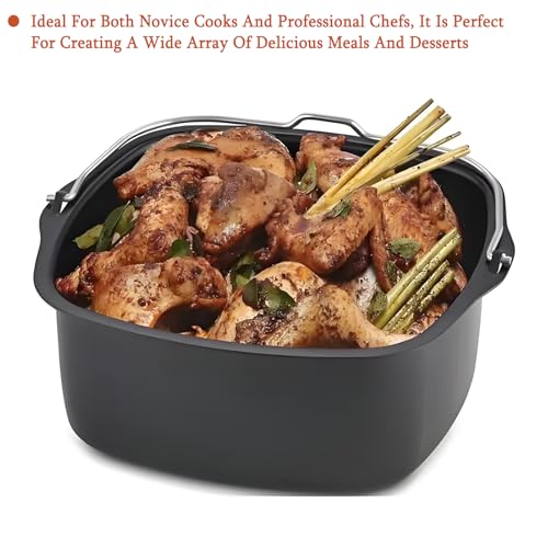 Air Fryer Baking Pan, Iron Cake Mold Dishwasher Safe Cake Barrel, Fryer Accessories for HD9925 HD9860 HD9905 01, for Making French Fries, Chicken Strips, Grilled Vegetables, Pizza - Image 6