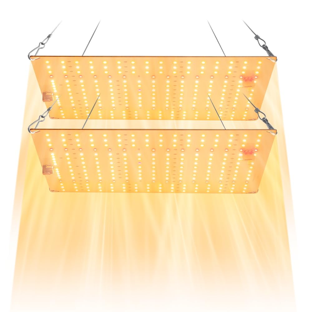 2 Stück 250W Vollspektrum Wachstumsleuchte, hängende Pflanzenlampe mit VEG/BLOOM 2 Modi, dimmbar, 100–277V Innenanbau-Beleuchtung für Gewächshaus, Hydrokultur, Sämlinge, Gemüse und blühende Pflanzen