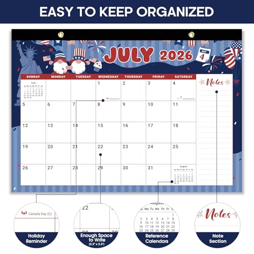 Image of Taja Desk Calendar 2026-2027, Jul 2026-Dec 2027, 18-Month, 17 inch x 12 inch