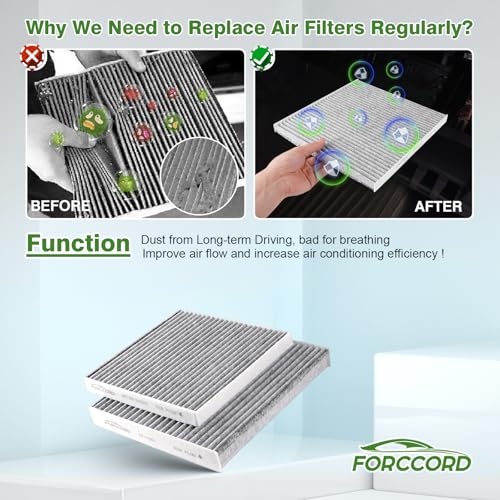 Image of 2-Pack Cabin Air Filter for Kia Carnival 3.5L 2022-2026 | Replace#97133-R0500 CF10381, Front and Rear Air Filter Kit Replacement Car Accessories