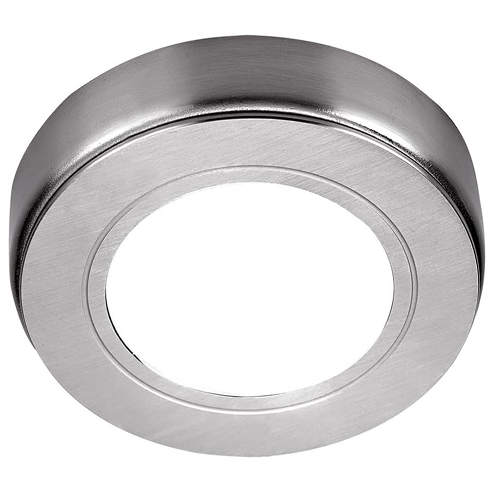 Loops 1 Pack | Bright 2.6W LED Under Cabinet Spot Light & Driver Kit | Kitchen Worktop Countertop Cupboard Unit Down Light | Modern Round Lighting Brushed Nickel 1 Light & Driver