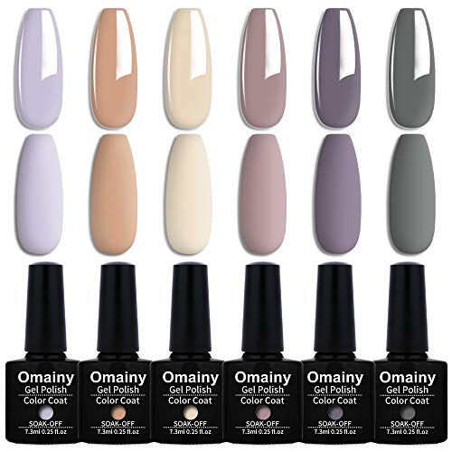 Omainy Gel Nail Polish Set 6 Popular Nail Art Color Set UV LED Lamp Soak Off Gel Polish Set (MLD004)