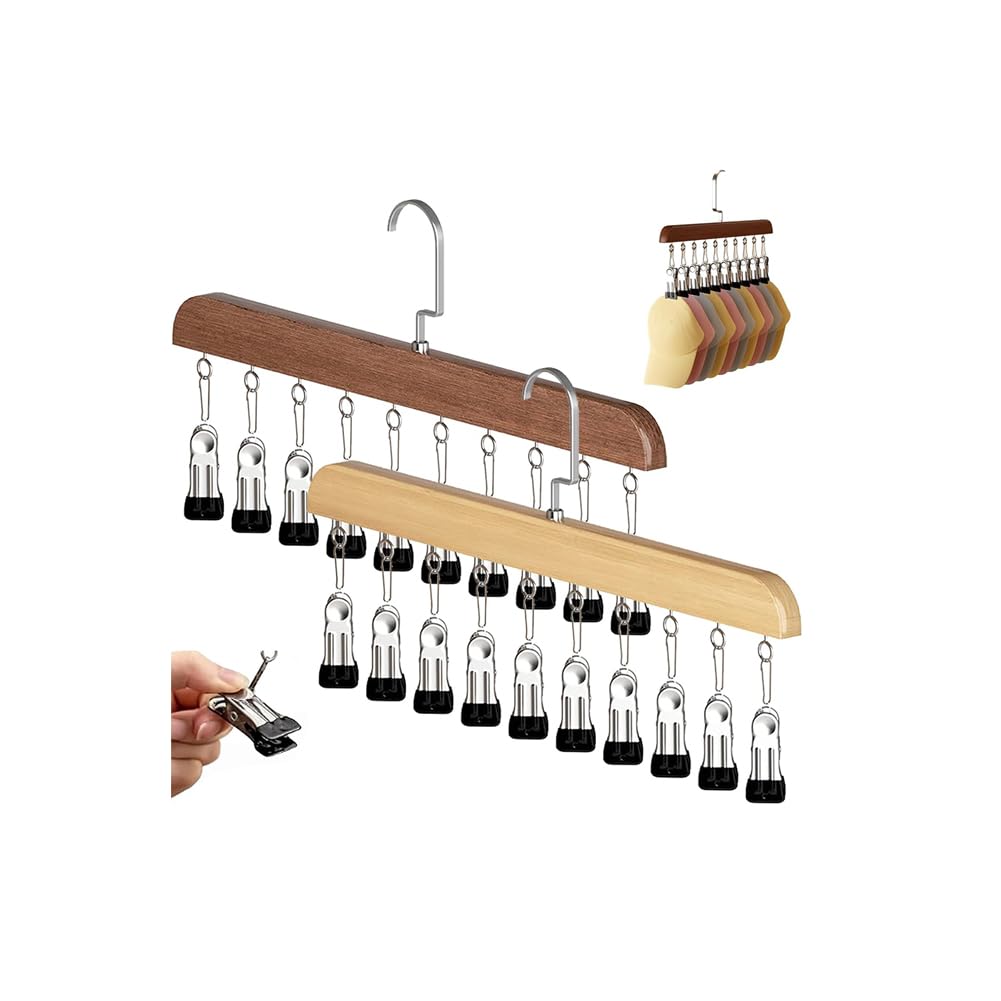 2PC Closet Organizer with 10 Clips - Space Saving Hanging Closet Organizer,2026 New Multi-Purpose Storage Hanger,360° Rotating Metal Clips,No Damage to Fabrics,for Jeans,Hats,Shorts,Socks,Legging