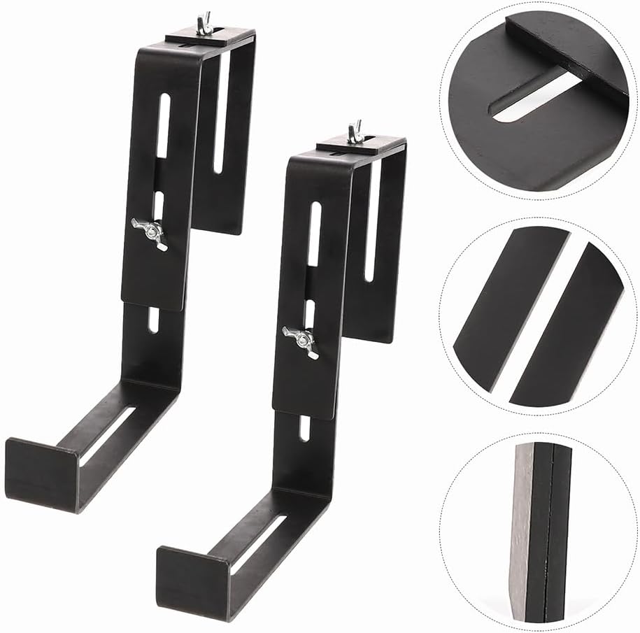 Hemoton Adjustable Plant Pot Holder Brackets 4-Pack for Outdoor Railings Decks Balcony Hanging Flower Planter Shelf Support for Rectangular Pots Easy Installation