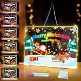 LED Note Board mit Farben, 22.5x35 cm LED Zeichenbrett, Lumi Board, mit Lichthalter 7 bunte Stifte Acryl Message Board für Raum, Büro, Schule, Zuhause, Festivalgeschenk