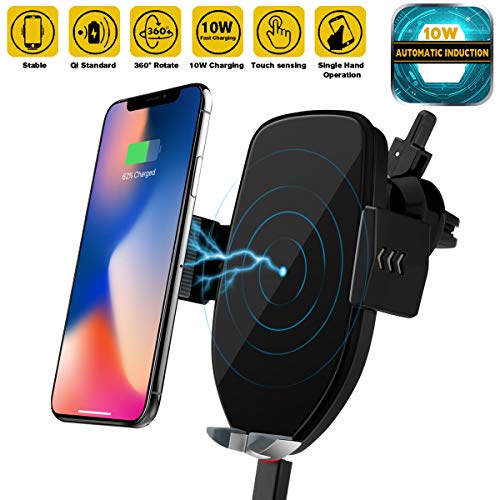 Wireless Car Charger Mount,10W Auto-Clamping Fast Qi Wireless Charging Air Vent Phone Holder,Compatible/w