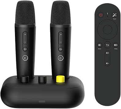 K3 Karaoke Machine with 2 Mics,Millions of Free Songs English/Spanish/Tagalog/Chinese/French/Portuguese/Italian/Korean/Vietnamese... Home Karaoke System for TV & Projector