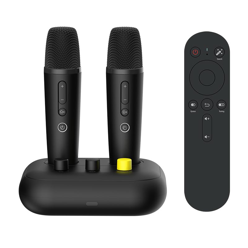 Puremic Karaoke Machine with Millions Free Songs, Home Karaoke System for TV Projector, Singing Machine with 2 Microphones, Puremic K3 Karaoke Party Machine with Unlimited Free Songs