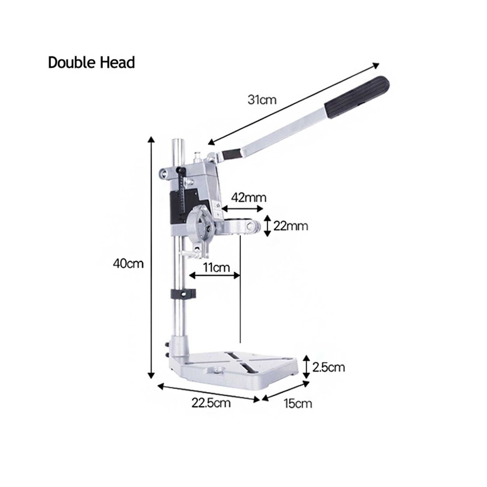 Wiertarka stołowa, Uchwyt Do Wiertarki Elektrycznej 400mm Uchwyt Do Wiercenia Szlifierka Stojak Stojak Zacisk Ławka Do Prasy Stojak Zacisk Szlifierka Do Obróbki Drewna(Double head bracket)