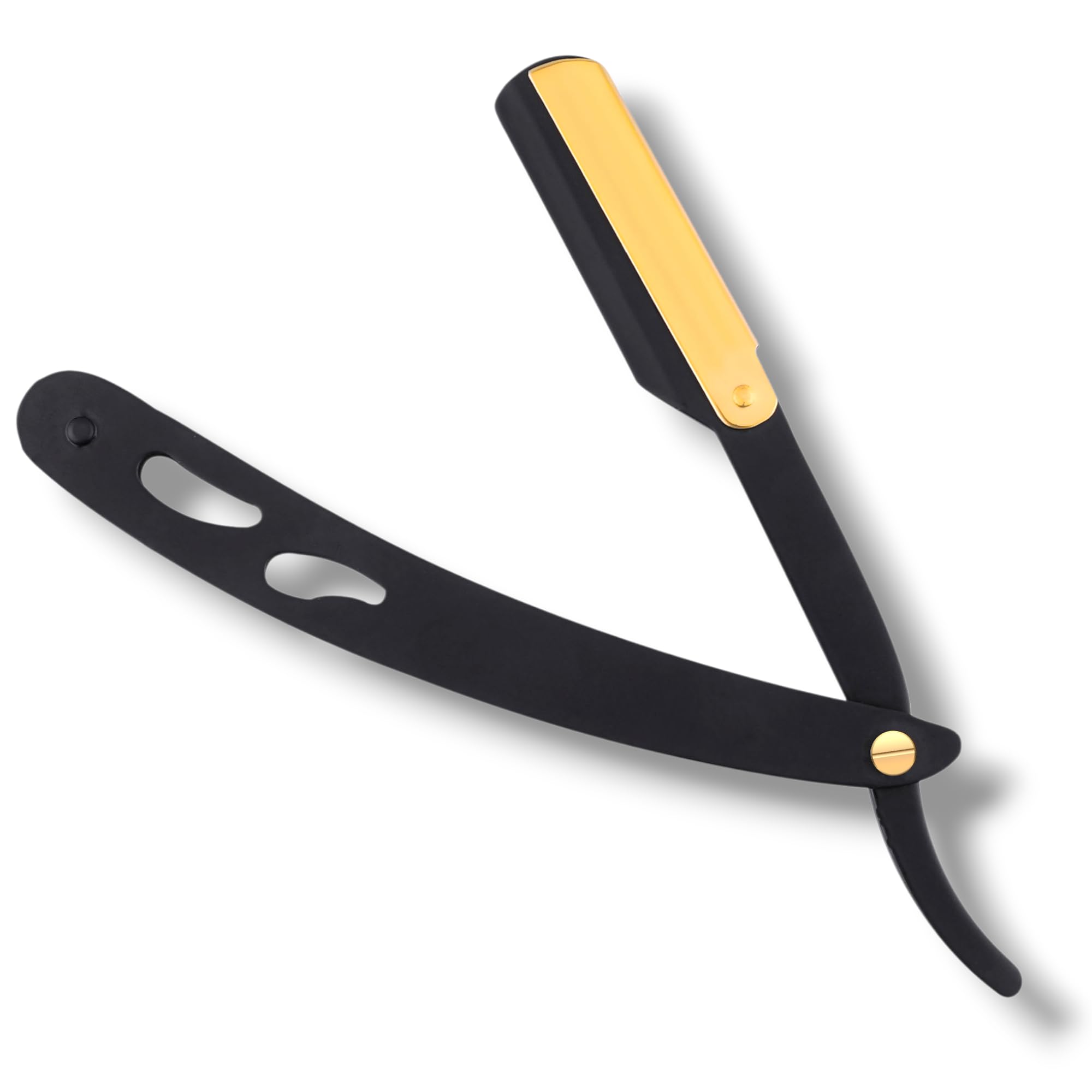 SIZZO Professional Straight Shaving Razor for Men Black Gold - Leaf Style