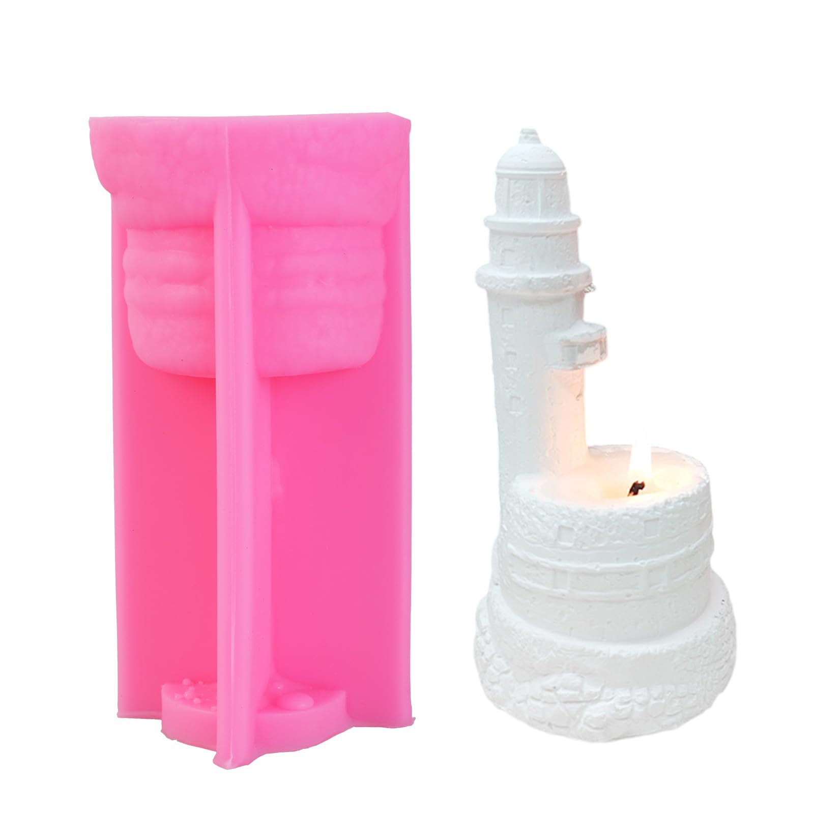 Yhplxyuus Lighthouse Shaped Resin Molds, Lighthouse Holder Molds Plaster Silicone for Epoxy Resin, Home Decorations Unique Project