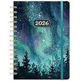 Diary 2026 - Diary 2026 from Jan. to Dec. 2026, 2026 DIARY A5 Week to View with Hard Cover and Back Pocket, 21.3 x 14.7 x 1.6 cm - Green Aurora - Image 1