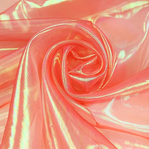 moonfarm 選べる11色 オーロラ オーガンジー 生地 2m×150cm 手芸 カラー 透明 無地 布 レッド