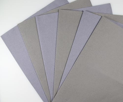 Image of KCS 4 /6 pc of 12 inch x 18 inch(30cmx45cm) 18CT Counted Cotton Aida Cloth Cross Stitch Fabric (6 pc,Light Steel Grey+Medium Grey)