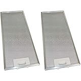 Ufixt 2 filtros de grasa de metal para campana extractora, 185 mm x 465 mm, compatible con AEG, Ariston, Atag, Baumatic, Beko y Belling