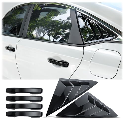 Image of for 11th Gen Honda Civic Accessories （2022-2026）, 6pcs Exterior Trim Set - Door Handle Covers&Triangle Window Covers (Glossy Black)