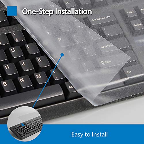 Universal Flat Easily Sanitized Durable Protective Film Matte Surface Silicone Keyboard Cover for Desktop/Pos Keyboard [2 Pack] - Thumbnail 2