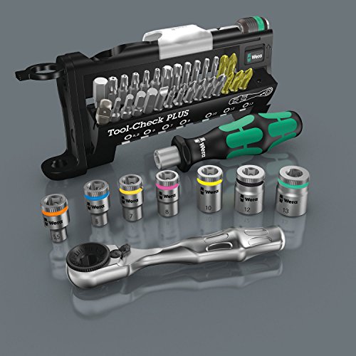 Wera 056490 Tool-Check Plus Bit Ratchet Set with Sockets - Metric