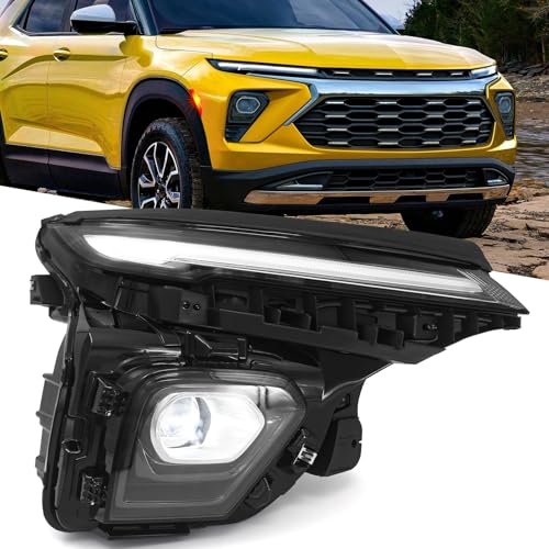 Image of Huray Right Full LED Headlight Assembly Fit for Chevy Trailblazer 2024 2025 RH Projector Headlamp w/LED DRL Head Light Replacement for 42840756 42859236 42889648 Passenger Side