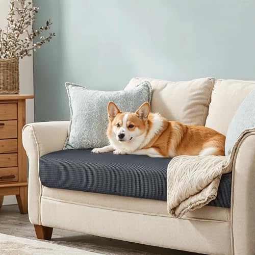 Image of Chunyi Jacquard Polyester Spandex Cushion Slipcover (Loveseat Cushion, Gray)
