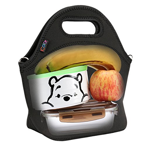Icolor Neoprene Lunch Bag, Removale Shoulder Strap, Thermal Thick Lunch Tote,Large Size(13 X 12.76 Inches),Reusable Bags For Adults,Kids Great For Travel,Outdoors, Work & More Yllb-06 #TOP4