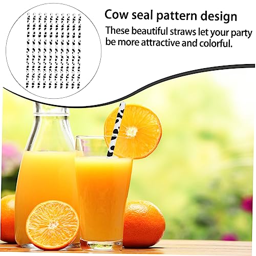 Pitillos de papel con estampado de vaca para fiesta 120 pcs miniatura 5