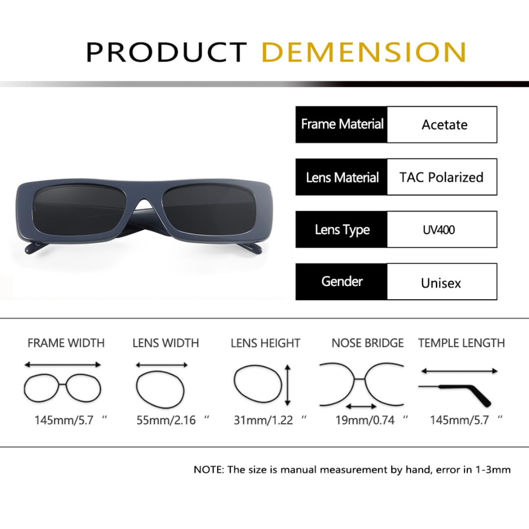 Gafas de sol de acetato para mujer, polarizadas, para hombre, pequeñas, protección UV400