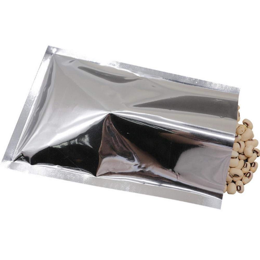 Food Bag Silver Aluminium Foil Mylar Bags Vacuum Seal Zip Food Saver Bag Storage Bags for Kitchen Supplies Pack of 100 6 x 9 cm