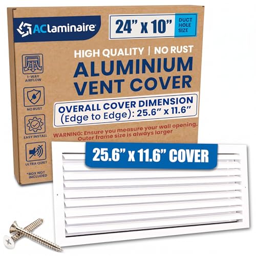 24x10 Duct Hole Aluminum Ceiling Vent Cover - 1-Way HVAC Register Adjustable
