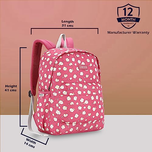 Image of Lavie Sport 41cm Floral Printed 18 Litres School Backpack for Girls | Stylish and Trendy Casual Backpack